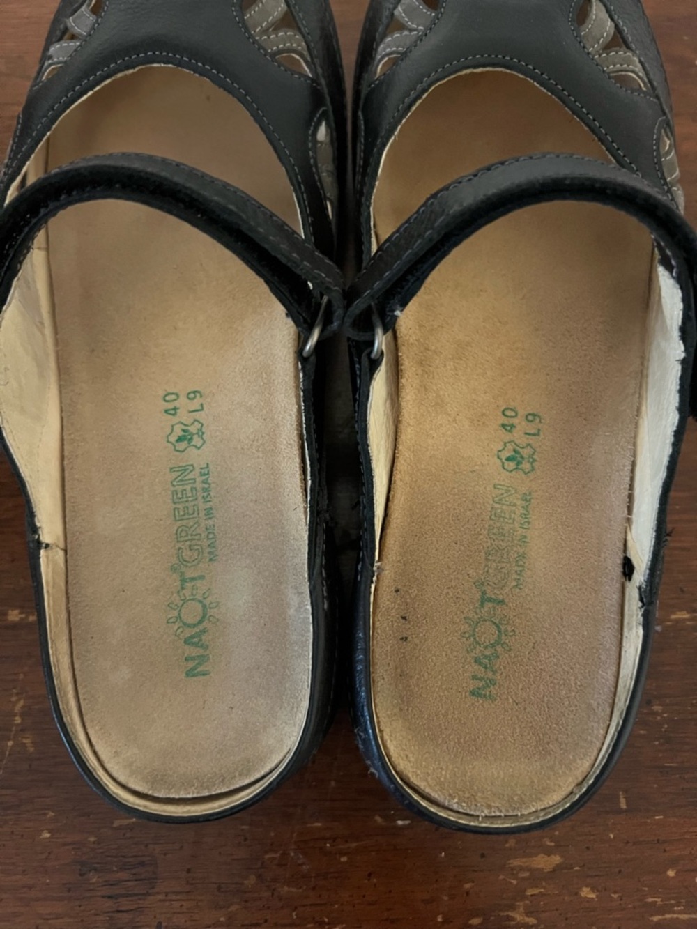 Naot Ringo Black Leather Mary Jane Clog Mules size 40 (US9) - Picture 5 of 6
